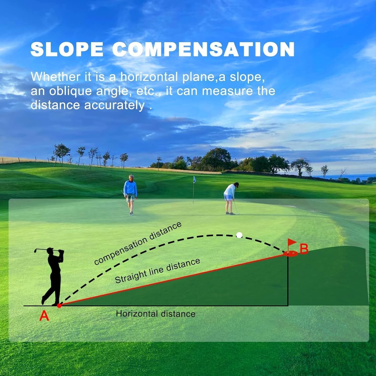 Golf Range Finder 600 Yards Slope Flag Lock 6X Magnification Portable