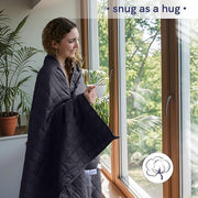 Dark Grey Cotton Weighted Blanket 9kg 152x203cm for Sleep & Relaxation