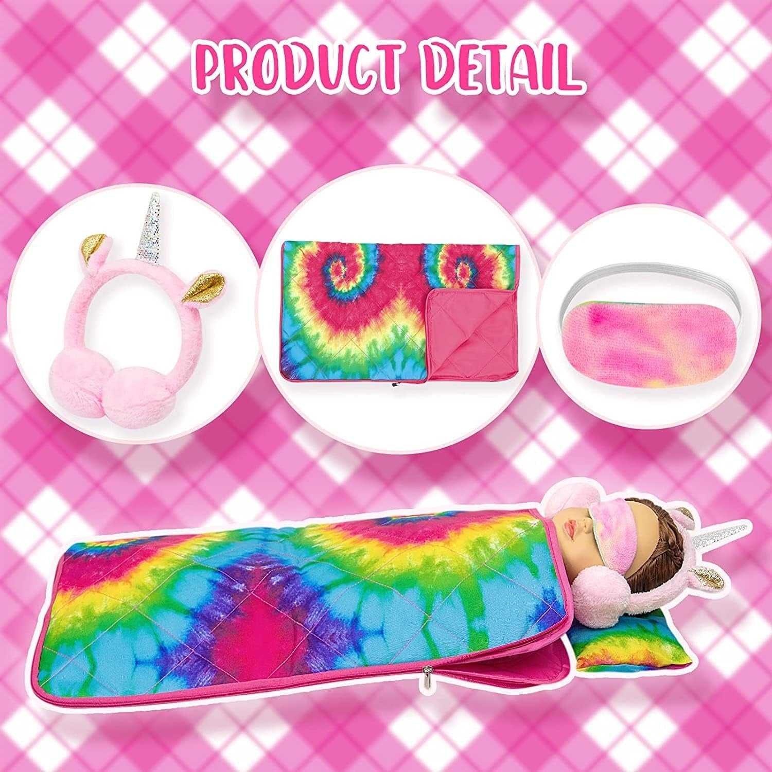 18in Doll Sleeping Bag Set Pillow Eye Mask Nightwear Accessories