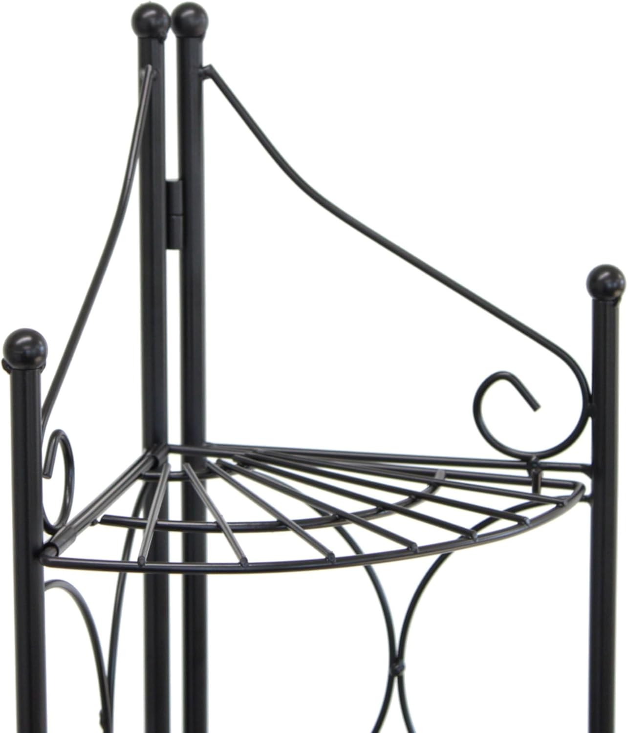 4 Tier Foldable Metal Plant Stand Black Garden Flower Display Rack Indoor Outdoo