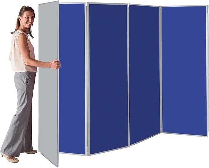 5 Panel Folding Room Divider Partition 1800x3000mm Office School Display Screen