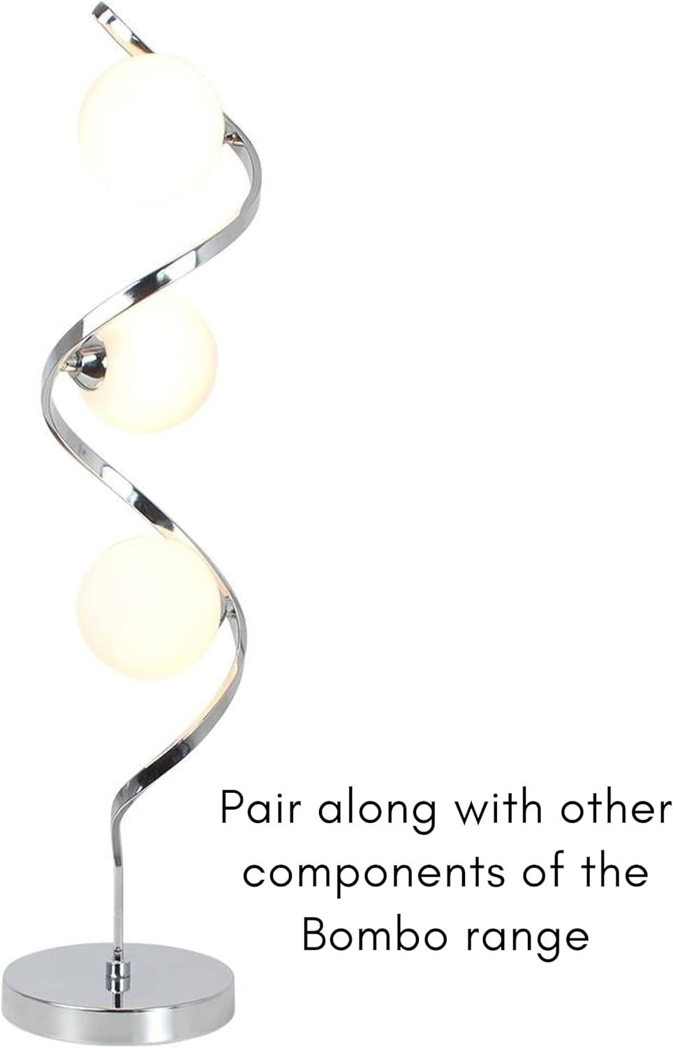 Modern 3-Light Chrome Table Lamp with Matte Opal Glass Spheres 65cm