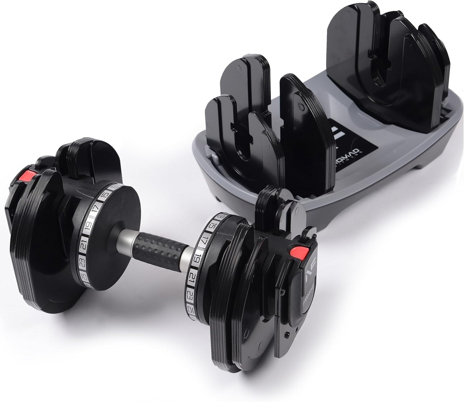 25kg Adjustable Dumbbells Pair 18-in-1 Quick Dial Home Gym Weights