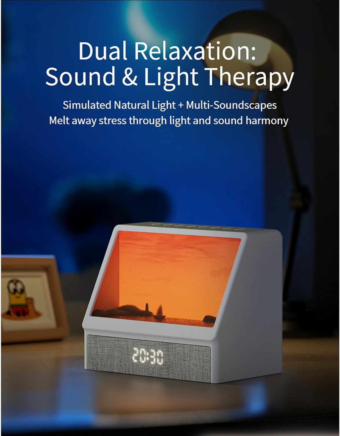 Sunrise Wake Up Light Alarm Clock Bluetooth Speaker Night Lamp Remote