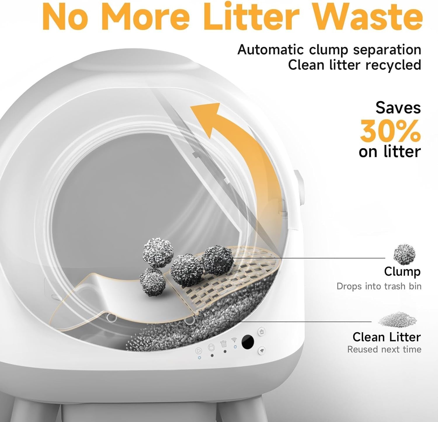 Automatic Self Cleaning Cat Litter Box Smart App Control Odor Free Tray