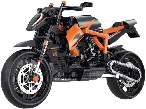 Motorcycle Building Kit 579 PCS, Realistic Superduke 1290R Model, Fun for Kids