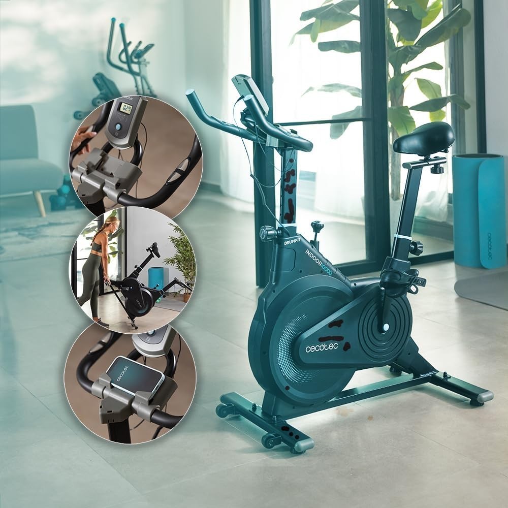 Indoor Exercise Bike w/ 10kg Flywheel, LCD Monitor, Adjustable Seat & Handlebar