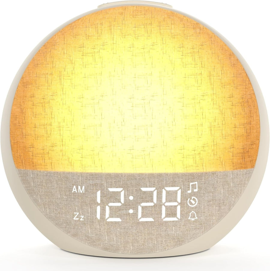 Sunrise Alarm Clock Wake Up Light White Noise Bedside Night Lamp