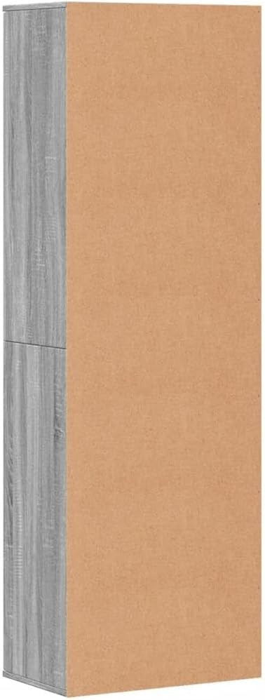 Grey Sonoma Tall Storage Cabinet 60x35x180cm – Modern 2-Door Cupboard