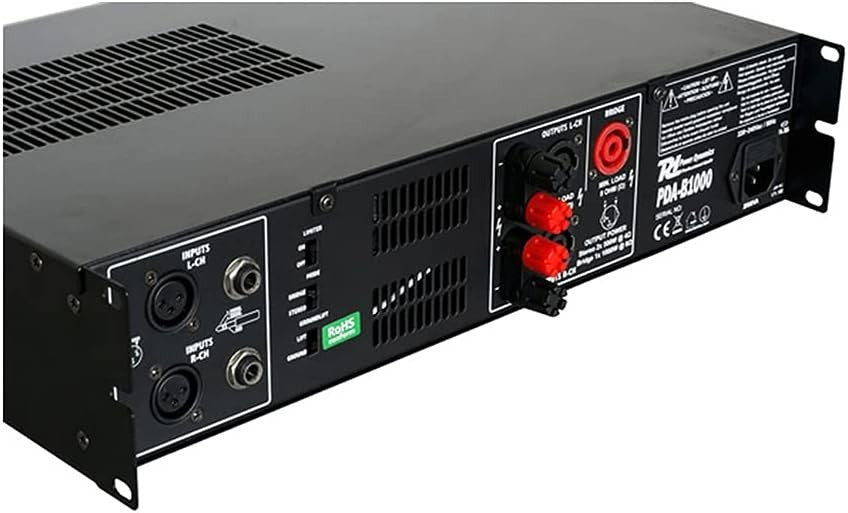 PDA-B1000 1000W Stereo Power Amplifier Bridged XLR TRS LCD Rack Mount
