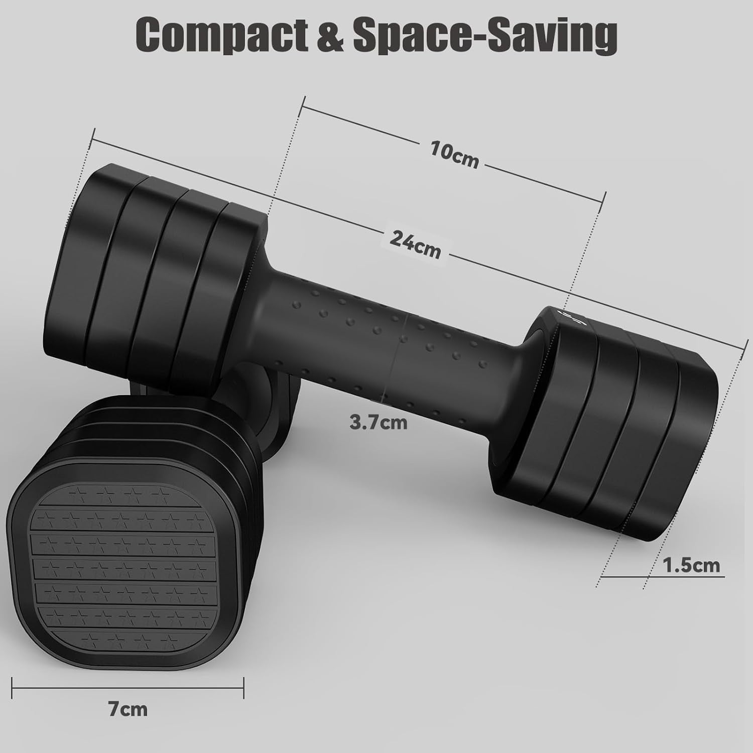 4-in-1 Adjustable Dumbbell Set Pair 2–5lb Non-Slip Women Home Weights