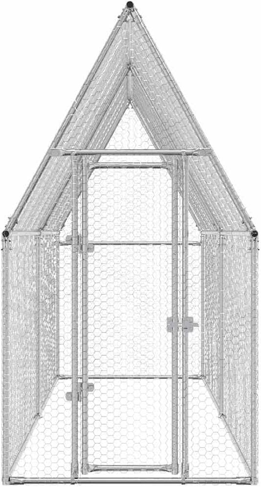 Large Galvanised Steel Chicken Coop Run 4x1x1.9m