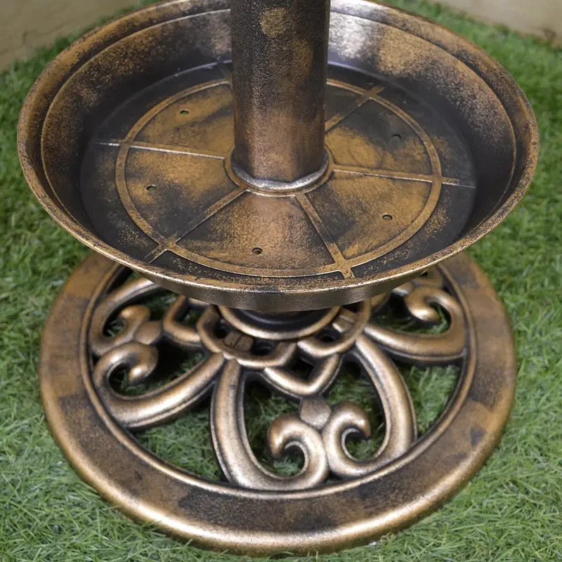110cm Resin Garden Bird Bath Table Feeder with Solar Light Outdoor