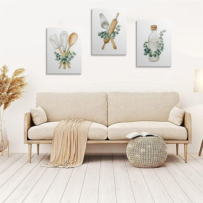 Kitchen Wall Art Canvas 30x40 cm Aesthetic Home Decor Painting Frame