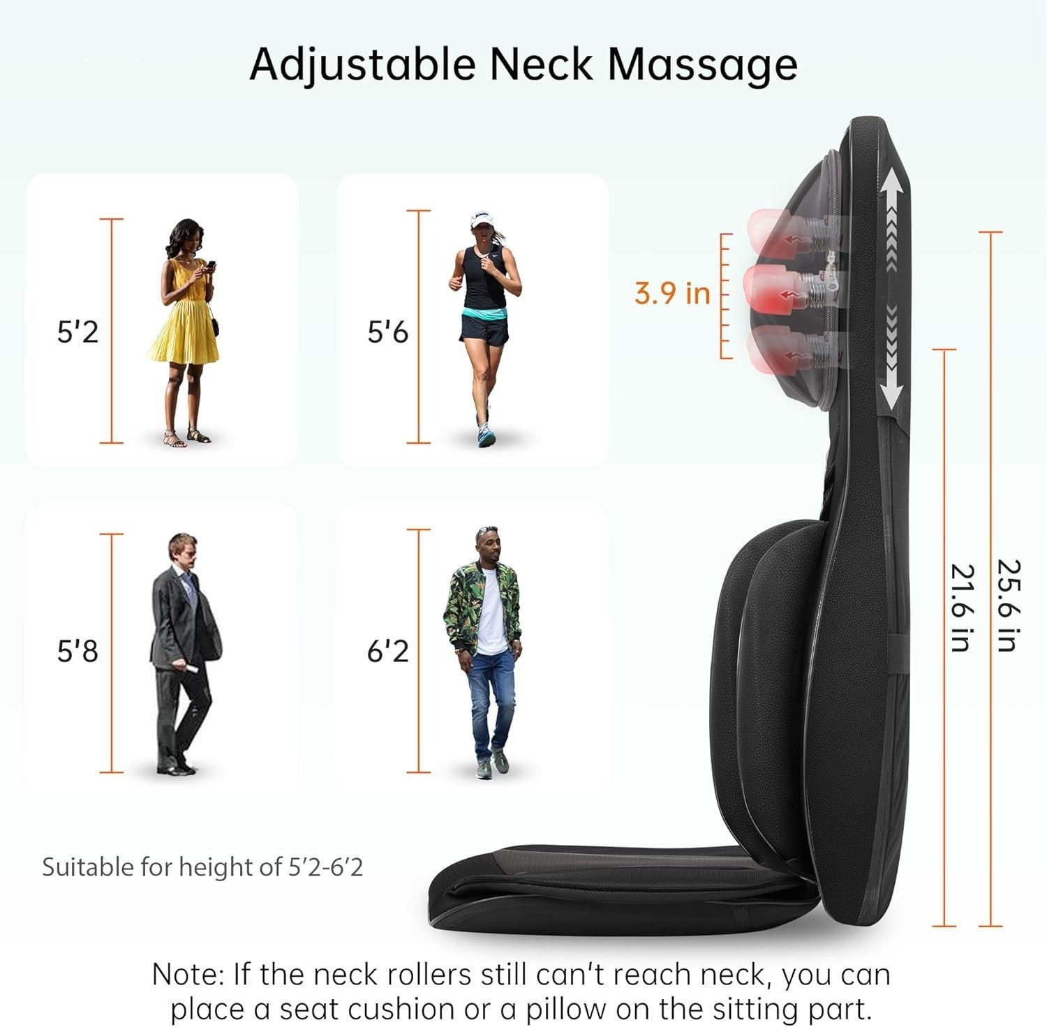 Full Body Massage Chair Pad with Heat & Shiatsu Neck Back Deep Tissue Relax