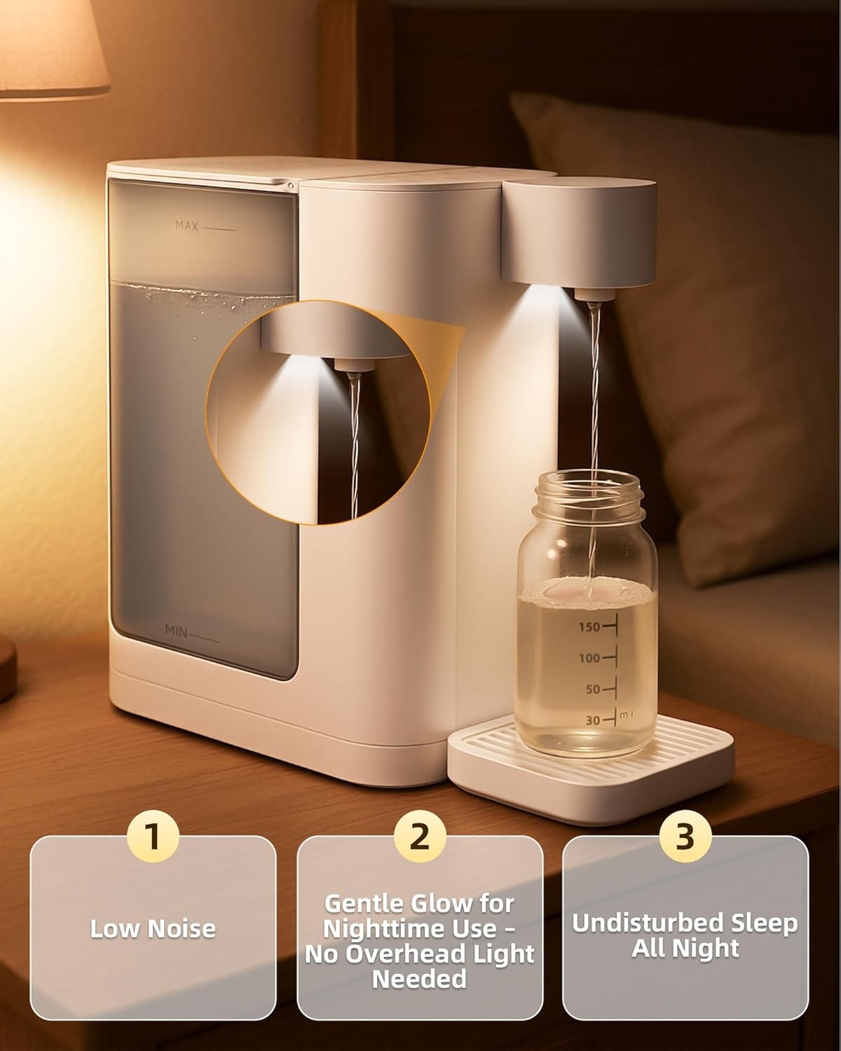 Instant Hot Water Dispenser 3L | Touch Screen 5 Temp Presets LED Light