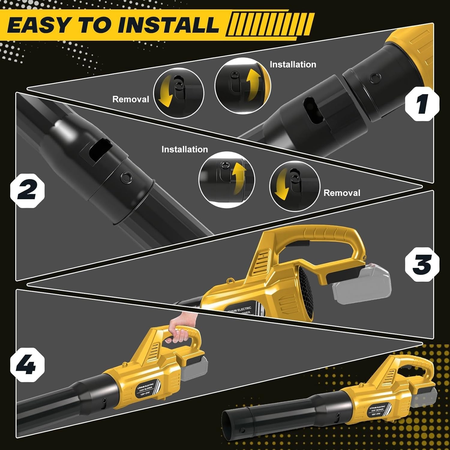 20V Cordless Leaf Blower Turbo Boost Variable Speed Lightweight Garden