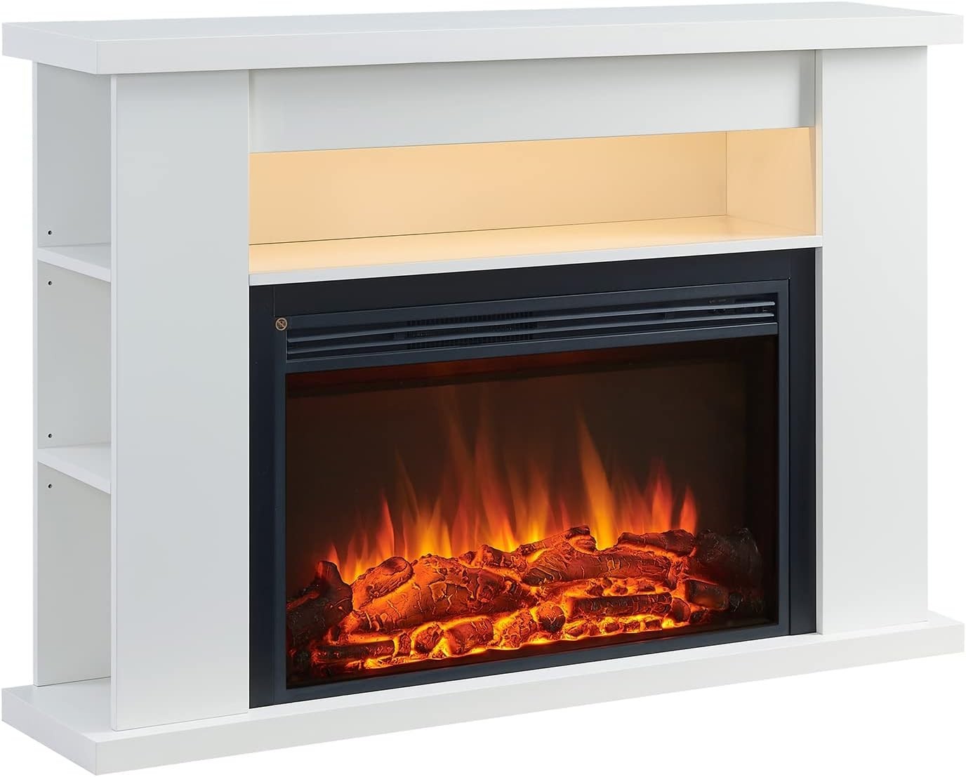 2000W Electric Fireplace Stove with Adjustable Thermostat & LED Flame Effect