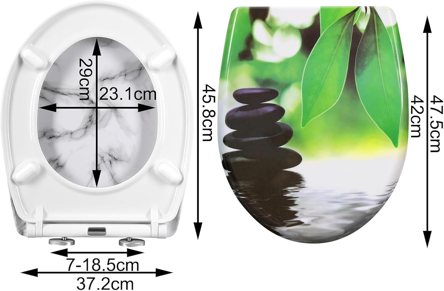 O-Shaped Toilet Seat Soft Close Quick Release Top Bottom Mount 175kg