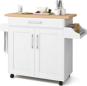 Kitchen Storage Trolley Rolling Island Cabinet Large Drawer Cupboard