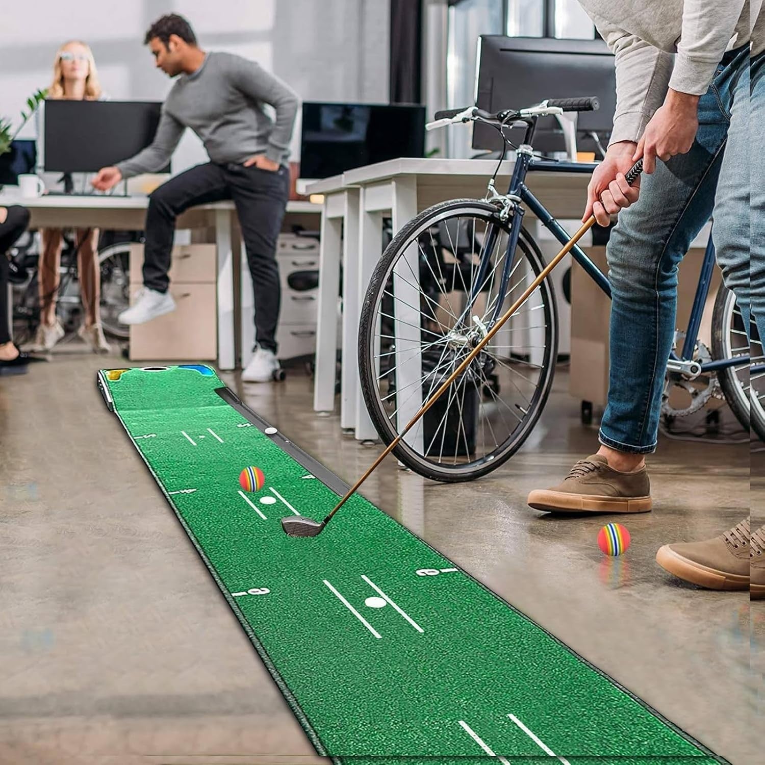 Golf Putting Mat Indoor Training Green Ball Return Non-Slip Practice Mat