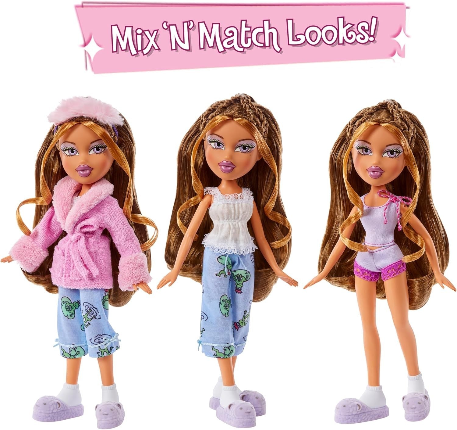 Curly Hair Slumber Party Fashion Doll Pajamas Plush Sleepover