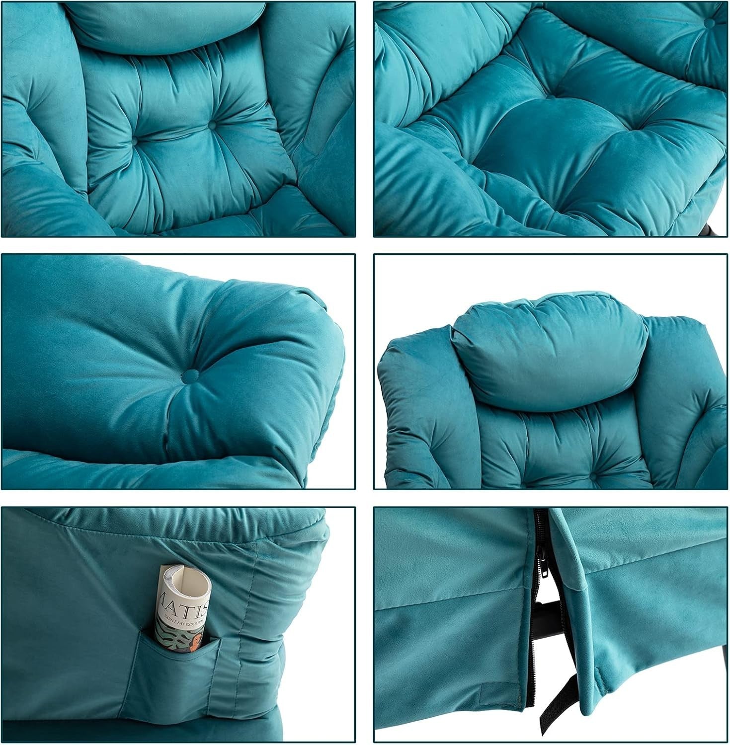 Velvet Comfy Armchair Accent Chair for Bedroom Living Room Relax Seat
