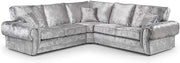Luxury 5-Seater L-Shape Velvet Corner Sofa Silver High Back Cushions