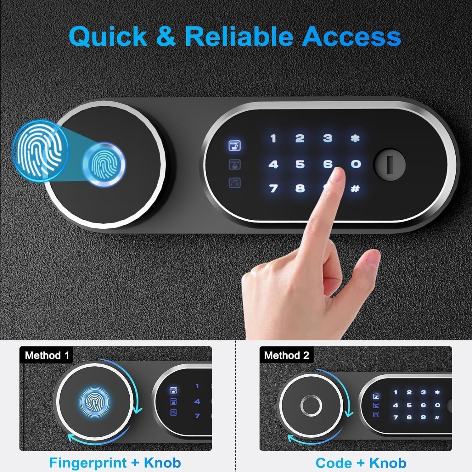 50L Biometric Fingerprint Safe Box Fireproof Digital Security Safe