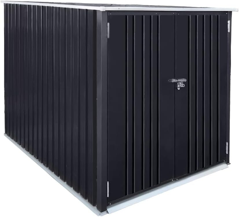 Metal Garden Storage Shed 6.5x4.7FT Outdoor Pent Roof Bike & Tool Organizer