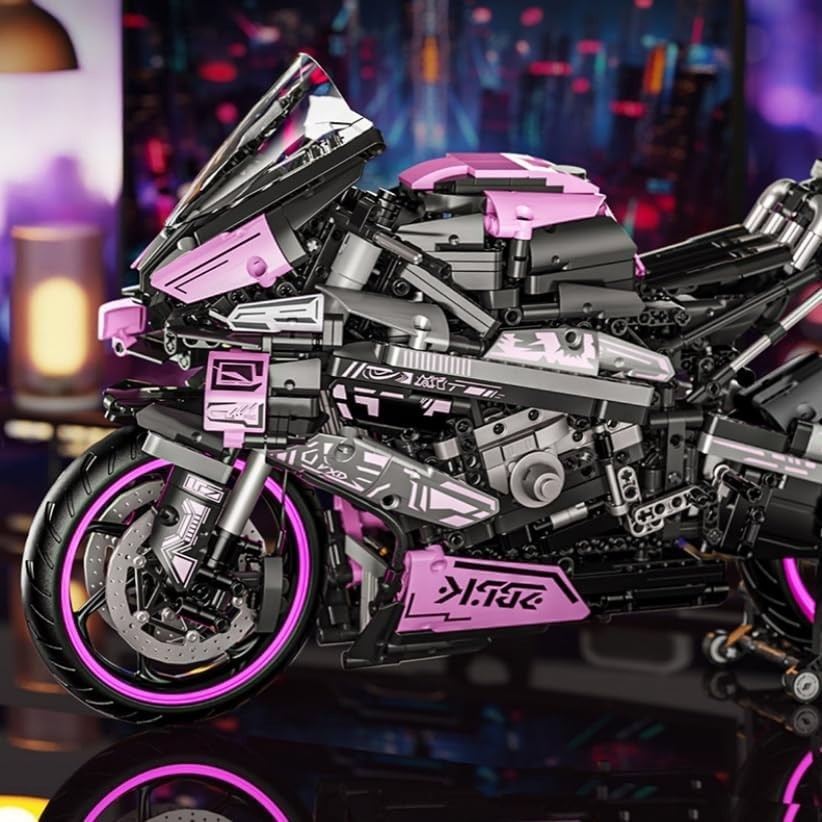 1920PCS Motorcycle Building Blocks Set | Realistic Design & Display Stand