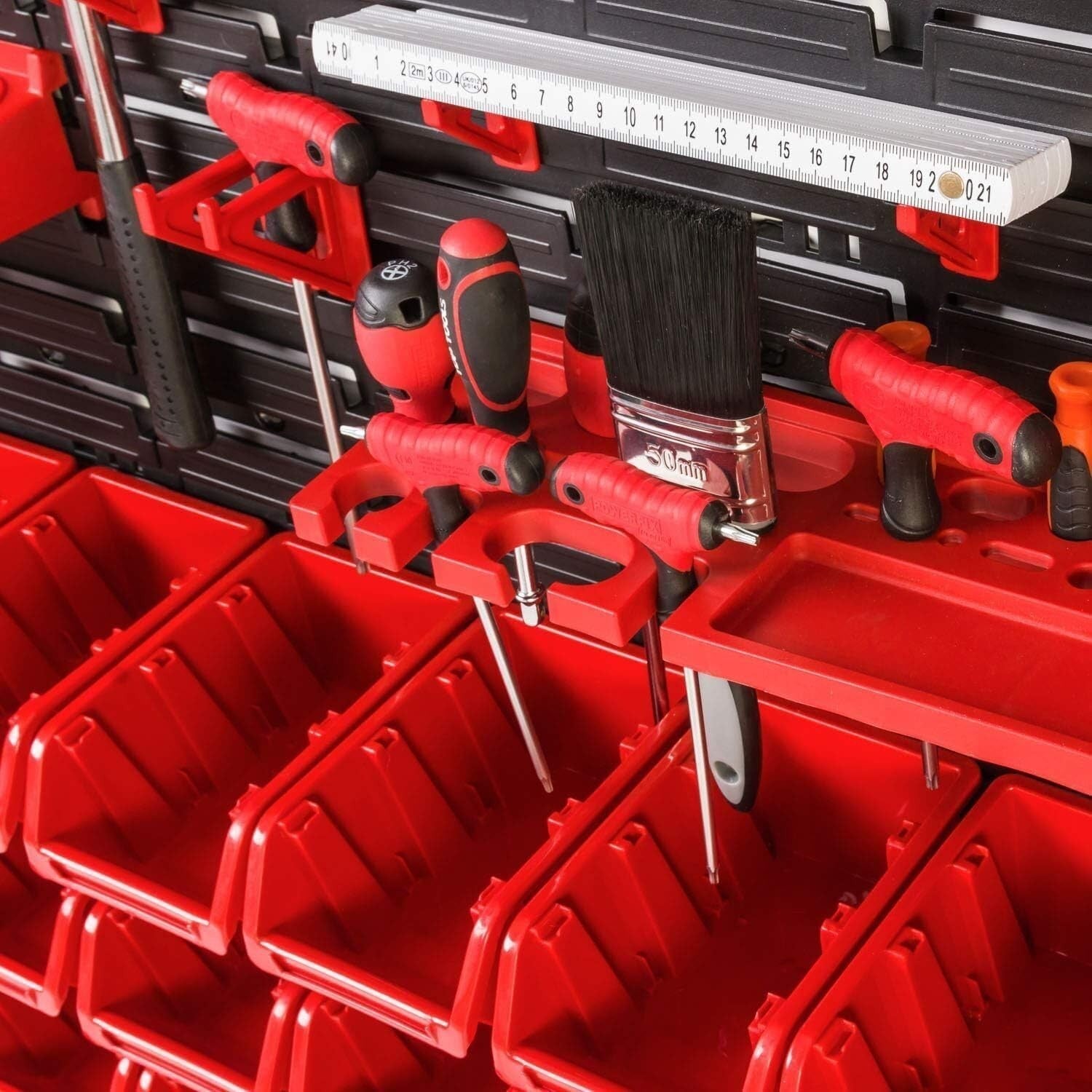Garage Workshop Peg Board Tool Organizer Wall Storage Bin Rack Set