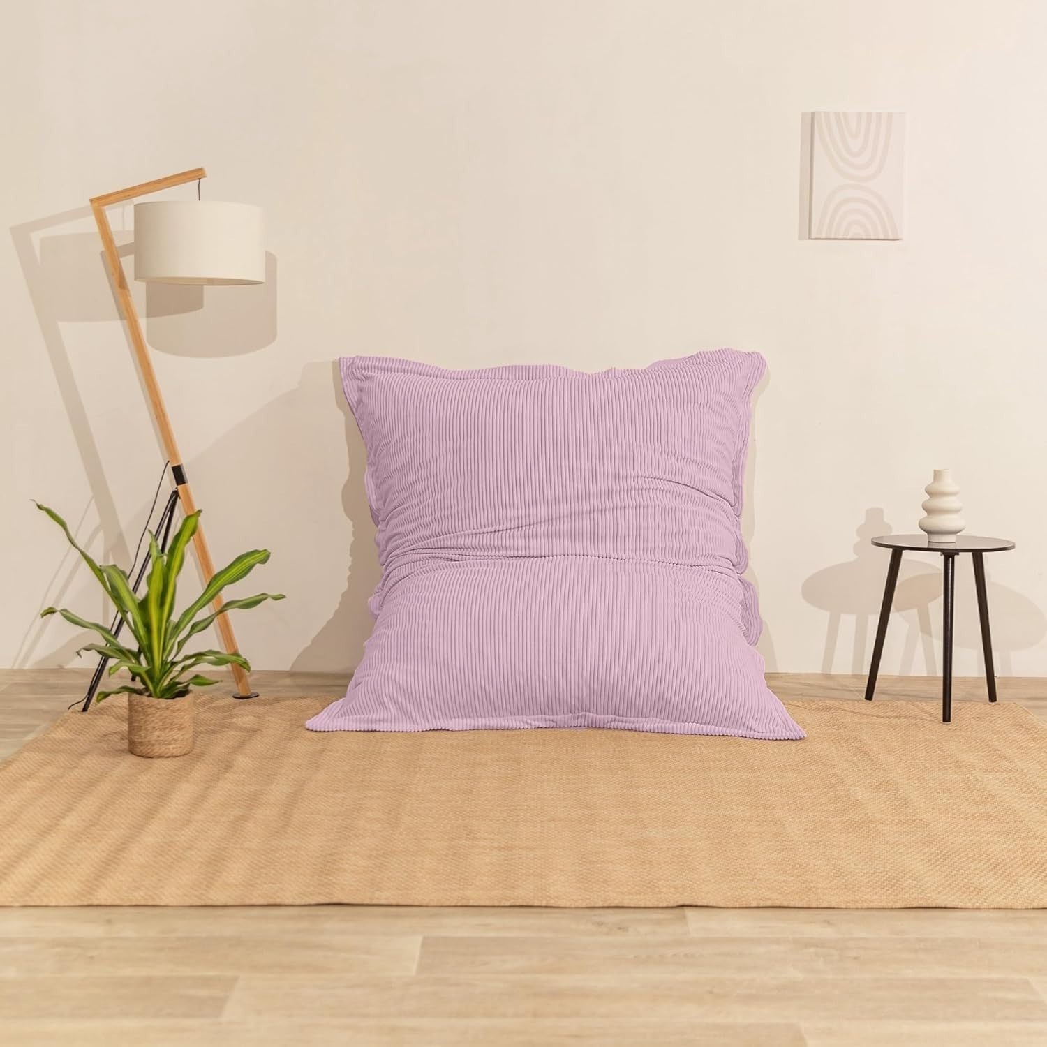 XXL Foam Bean Bag Pink Sofa for Adults & Kids – Corduroy Floor Seat 180x140cm