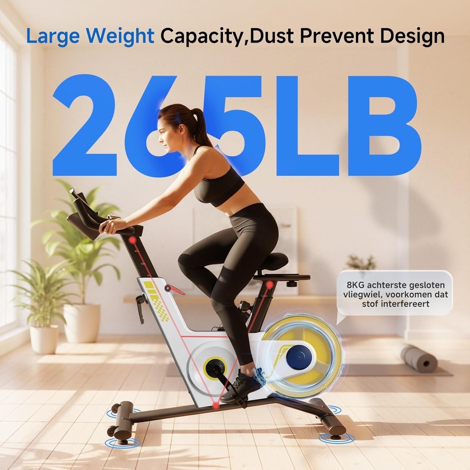 Folding Exercise Bike 40-Level Magnetic Resistance Quiet LED App White