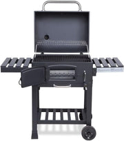 XL Smoker BBQ Grill Outdoor | Adjustable Charcoal Pan | 2 Folding Tables