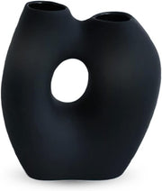 Modern Black Ceramic Vase Sculptural Organic Shape Minimalist Home Decor