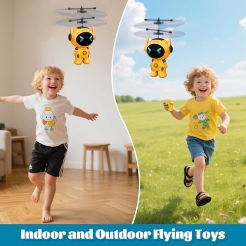 Hand Sensing Robot Drone for Kids 3+, LED Lights, USB Charging Toy