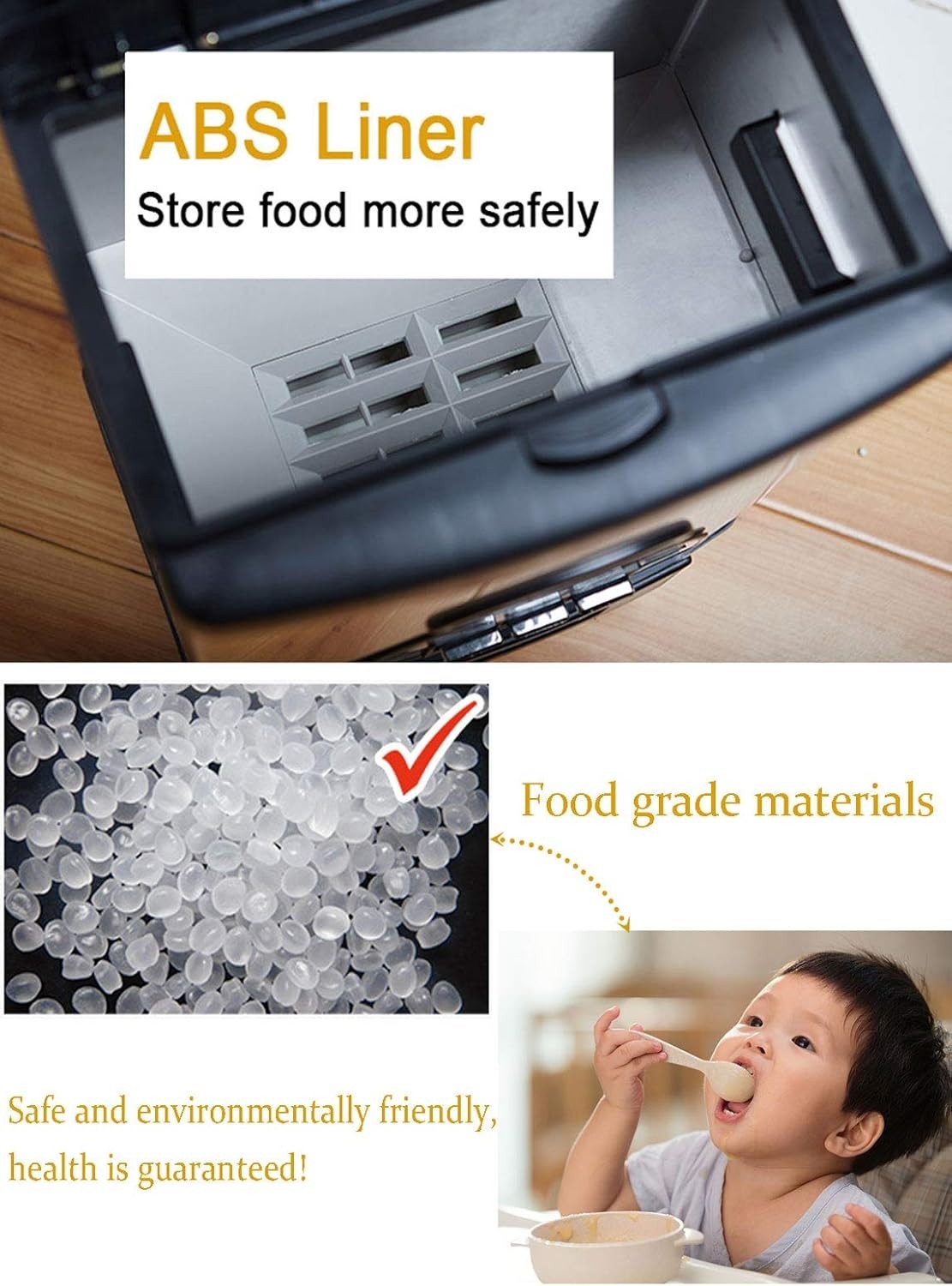 10KG Stainless Steel Rice Dispenser Airtight Grain Bin