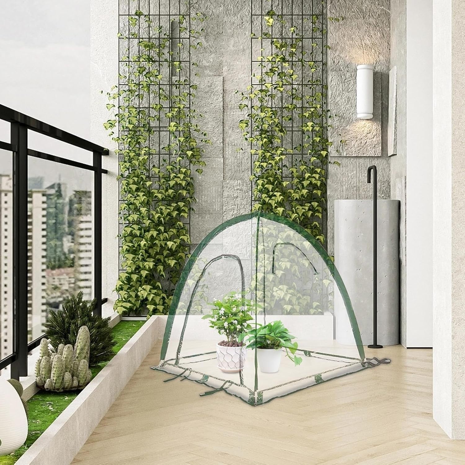 Portable PVC Pop-Up Greenhouse Tent Cold Frost Plant Protector 43x43x41cm