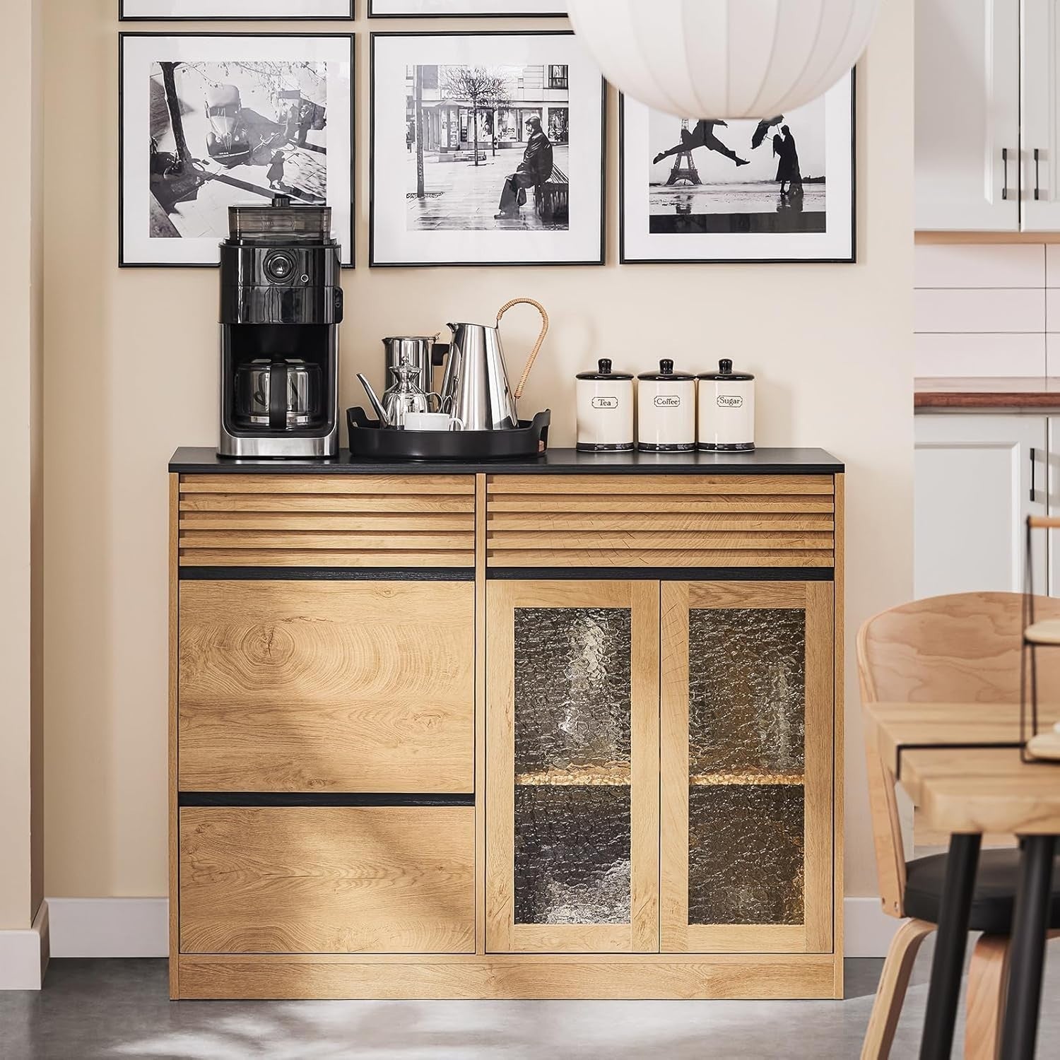 Luxury Sideboard Storage Cabinet with 3 Drawers & 3 Doors W112xD40xH89cm