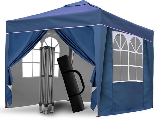 3x3M Blue Pop Up Gazebo With Removable Sides Waterproof Outdoor Tent