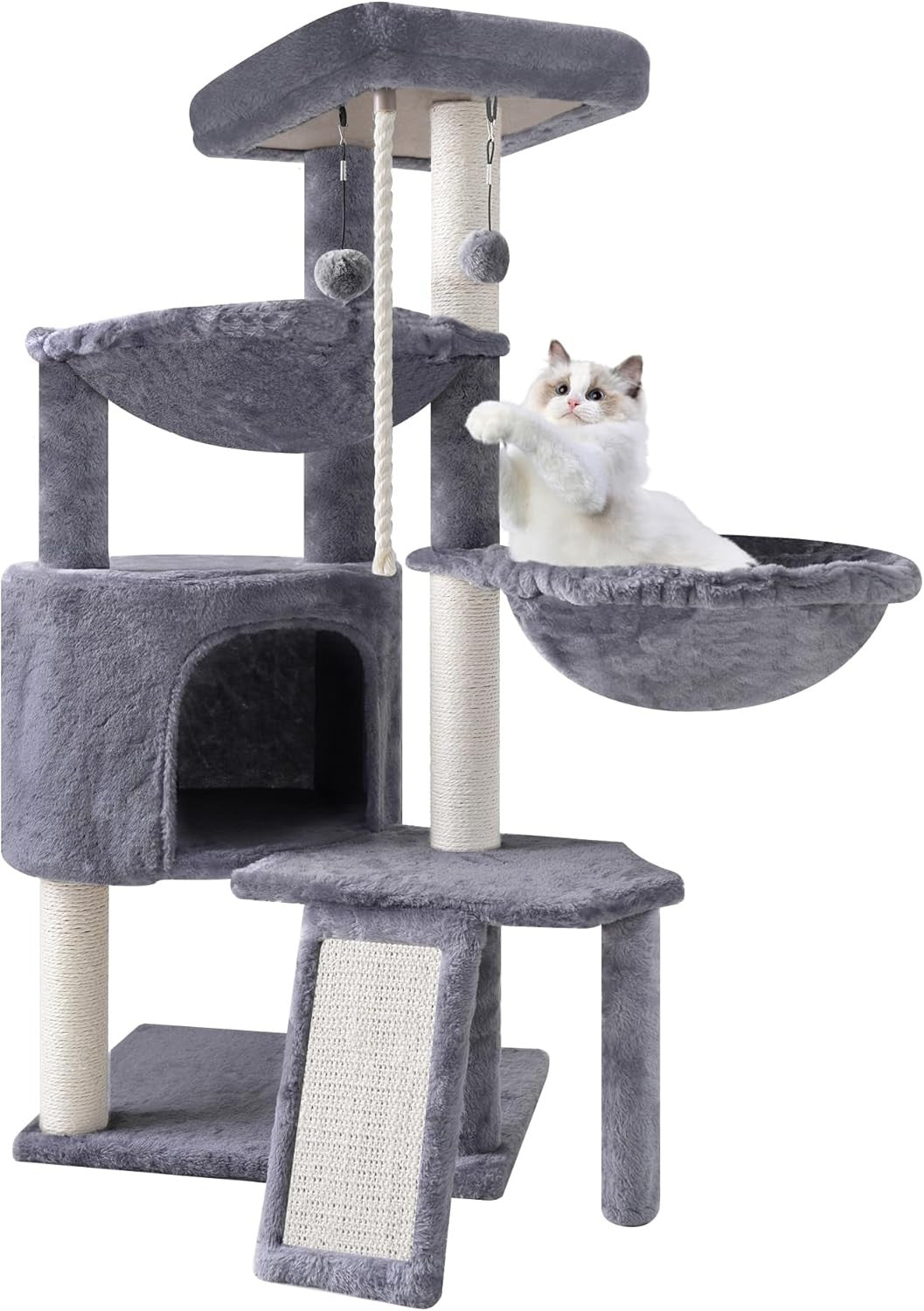 Cat Tree 95cm Climbing Tower Scratching Posts Condo Hammocks for Cats