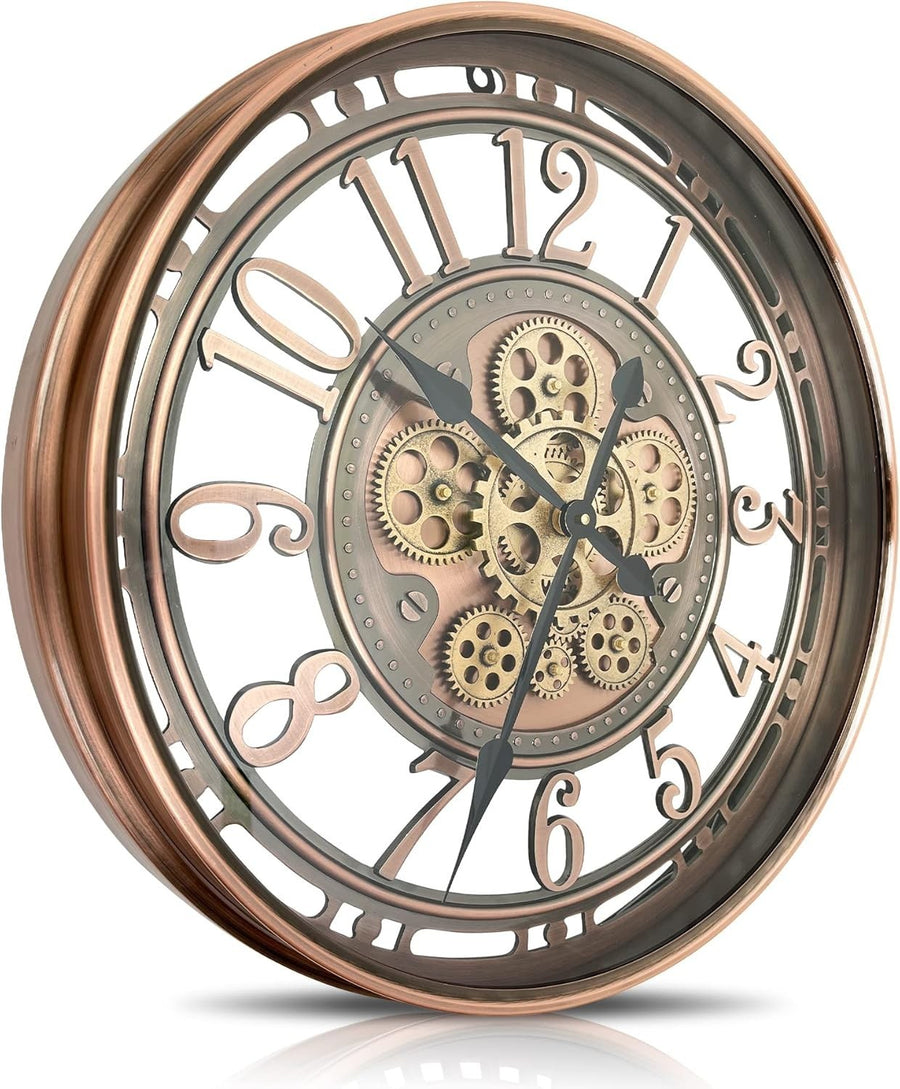 Large Steampunk Wall Clock 76cm Metal Gears Silent Vintage Decor Art