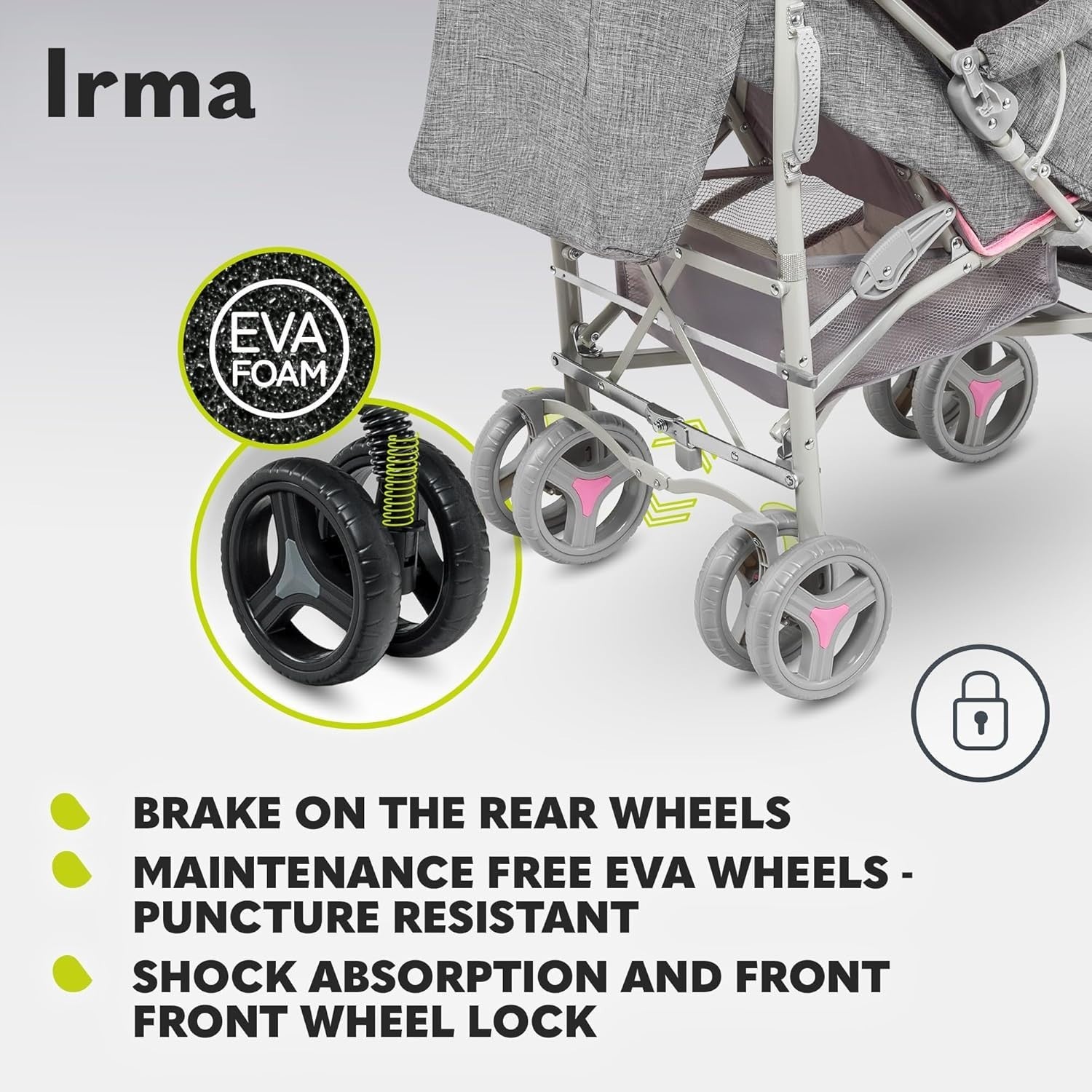 Lightweight Baby Pushchair Lie-Flat, Rotating Handles, Foldable Travel