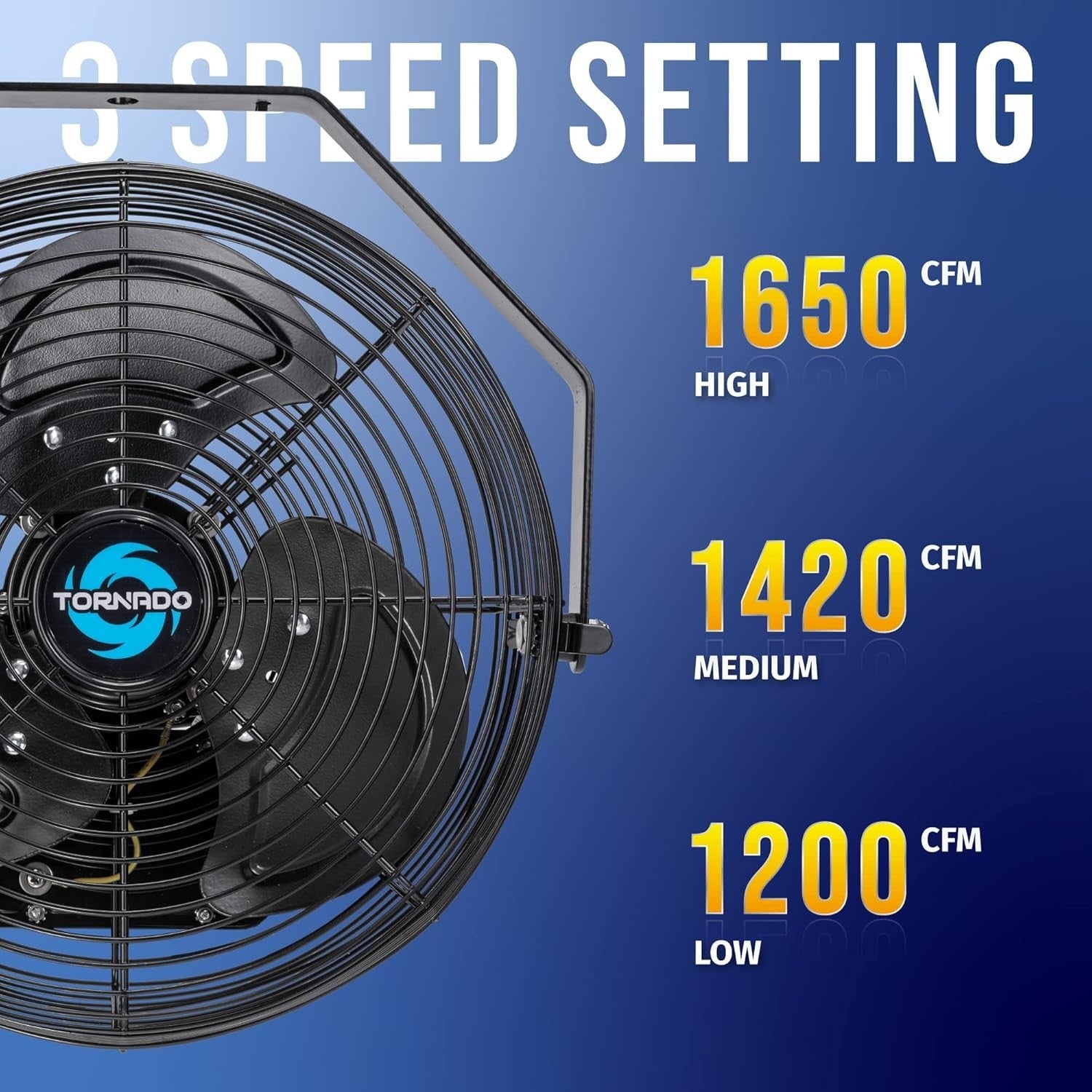 12" Outdoor Wall Mounted Fan – Water Resistant 3-Speed Metal Cooling for Patio