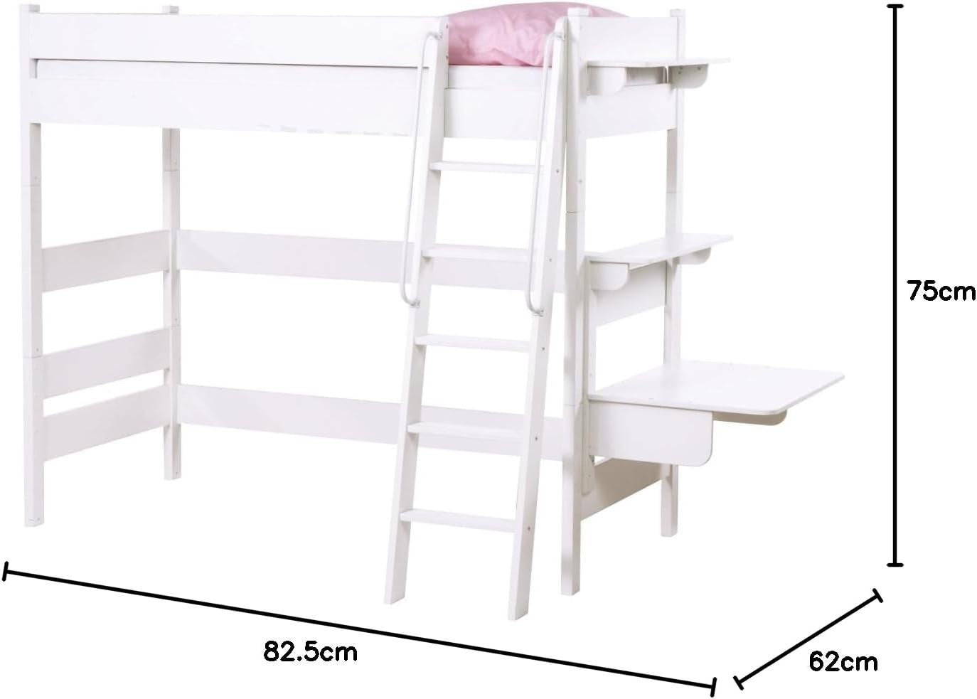 Modern White Wooden Writing Desk 82.5x62x75cm Compact Home Office Table