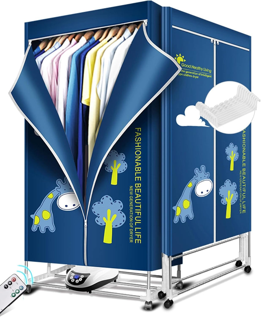 1500W Electric Clothes Dryer Cabinet Heated Airer 2 Tier Remote Control Indoor