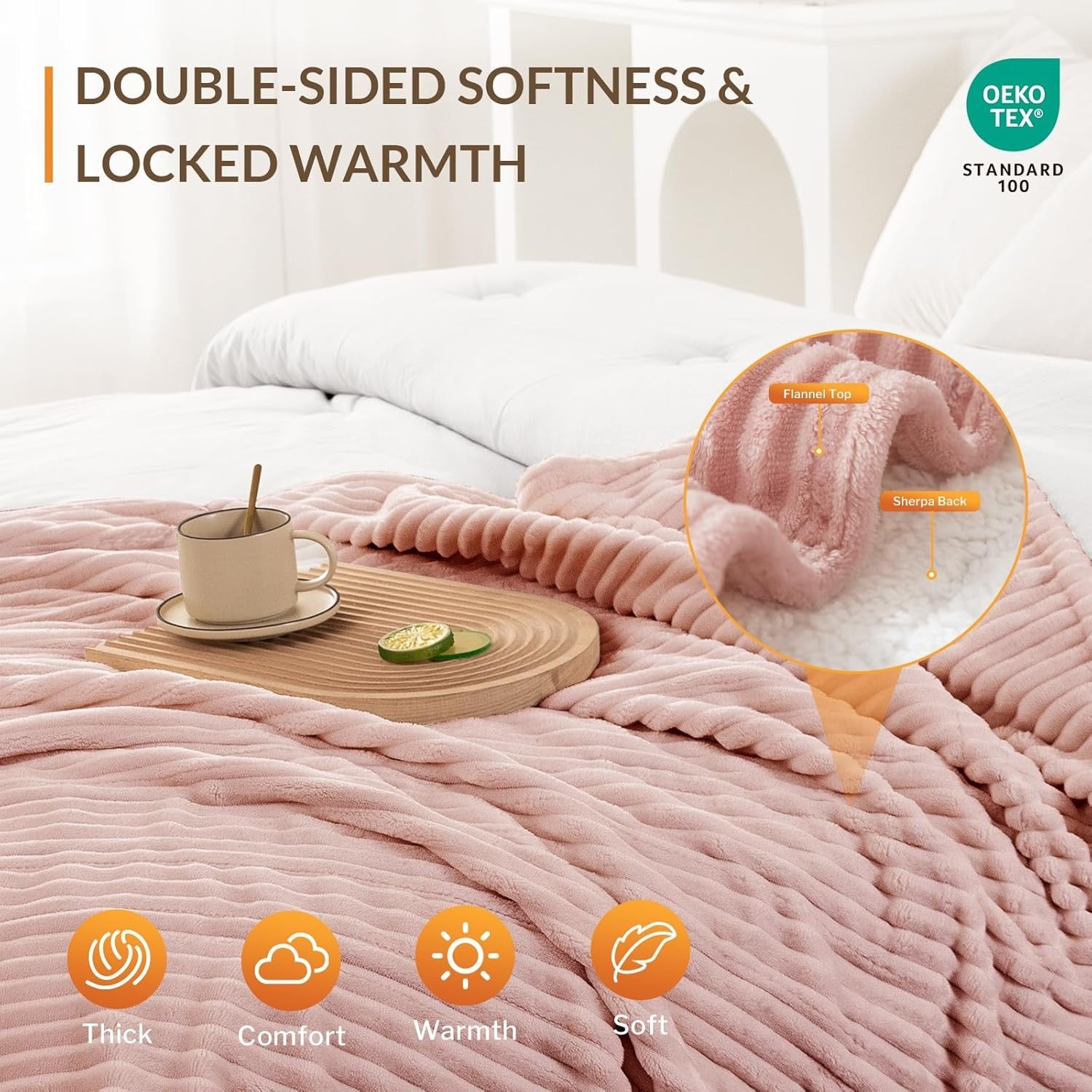 Electric Heated Throw Blanket 160x130cm Fast Heat Timer Sherpa