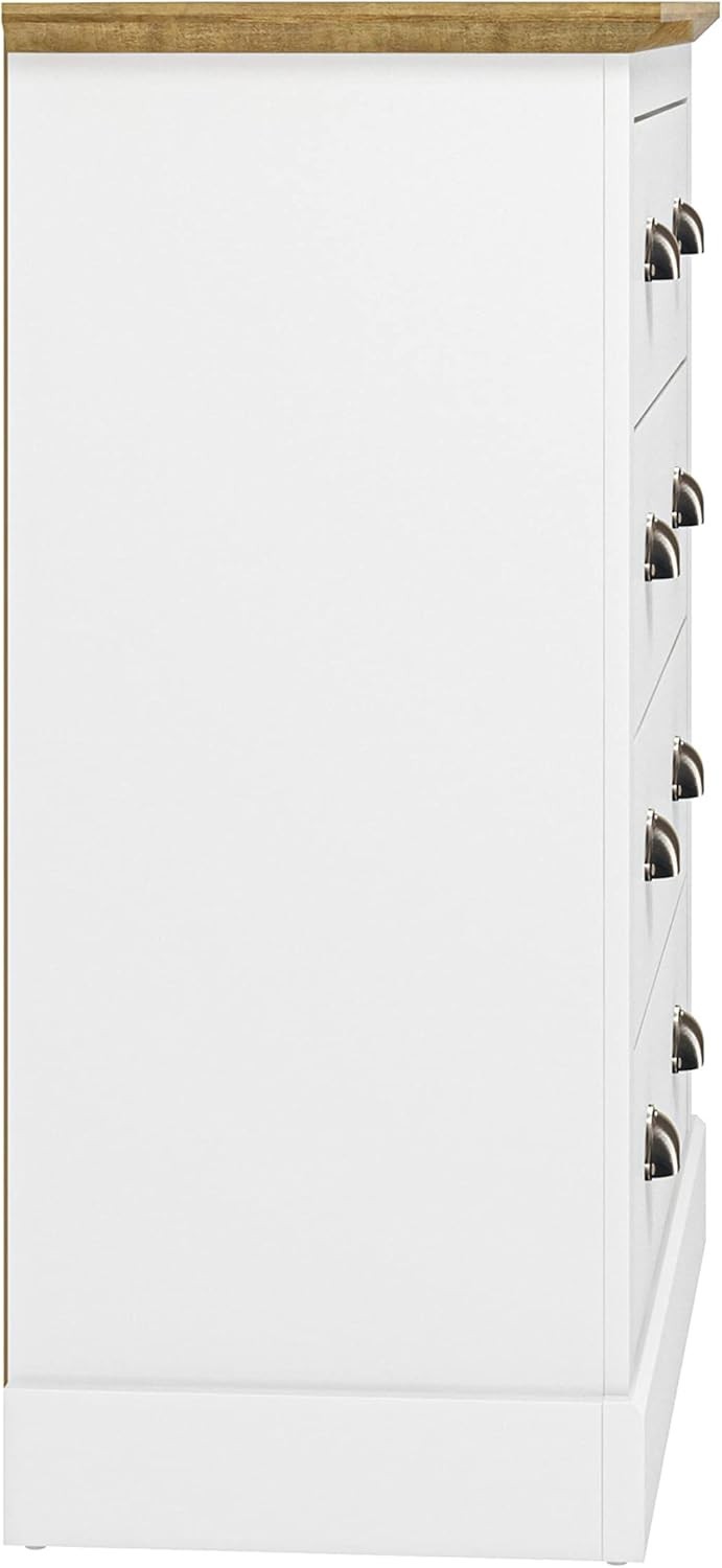 White 4 Drawer Chest – Modern Storage Cabinet for Bedroom & Entryway Use