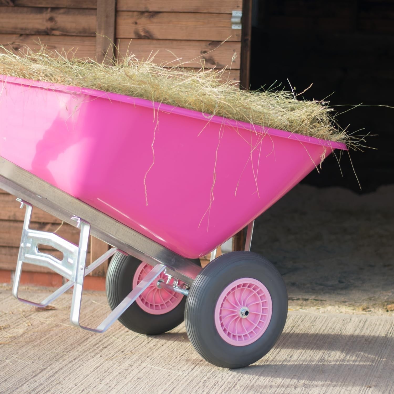 160L 2-Wheel Garden Wheelbarrow – Pink – Flat-Free Tyres Heavy Duty 130kg